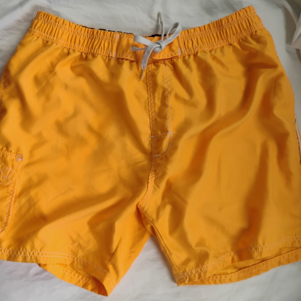 Uzi VINTAGE Swim Trunks Men’s XL Orange Drawstring Mesh Lined